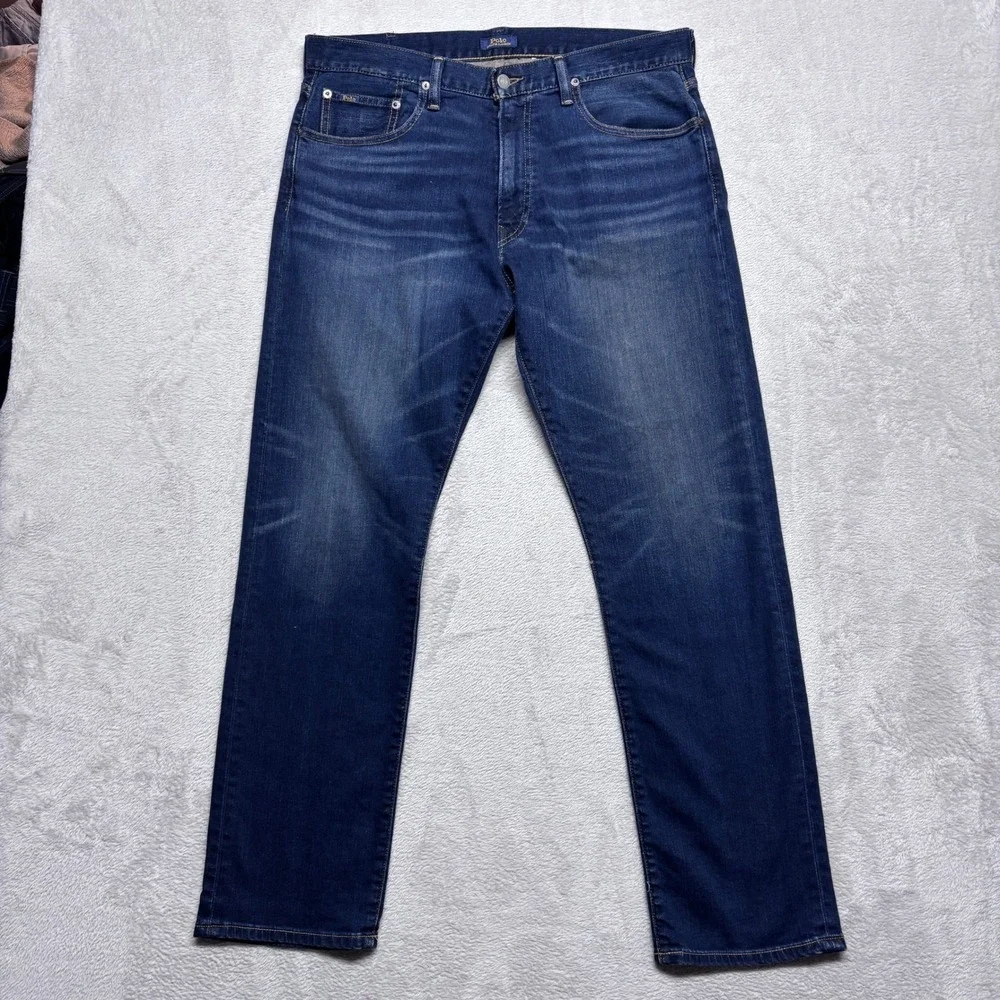 Polo Ralph Lauren Jeans Mens 34x32 Sullivan Slim Blue Stretch Denim EUC